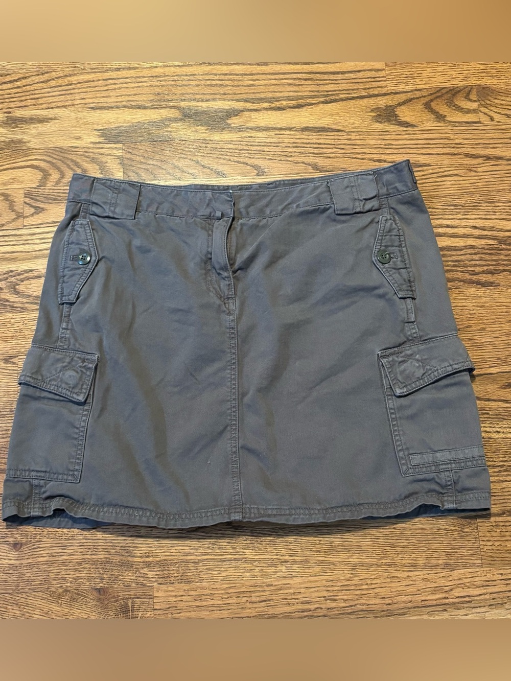 Vintage J.Crew Parish Green Cargo Mini Skirt Y2K Utility Size 14